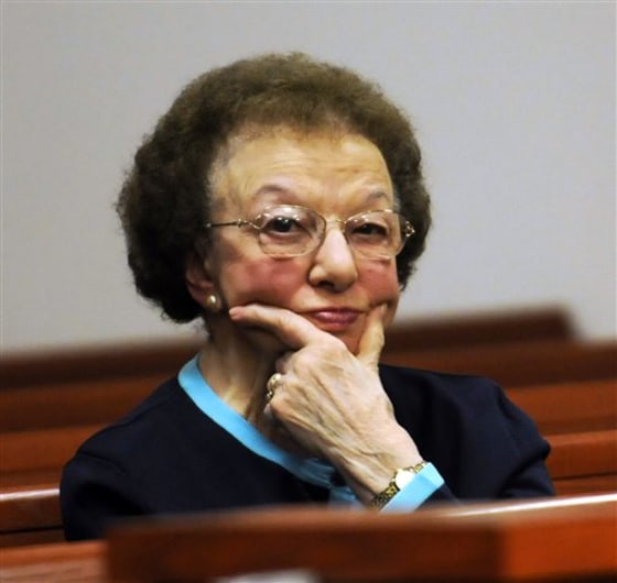 Rose Bakaysa sits in the courtroom listening to her sister's testimony on Tuesday in New Britain, Conn.